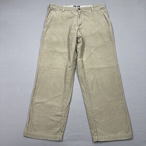 Columbia Pants Mens 38x32 Tan Corduroy Straight Leg Chino Casual Logo Pockets